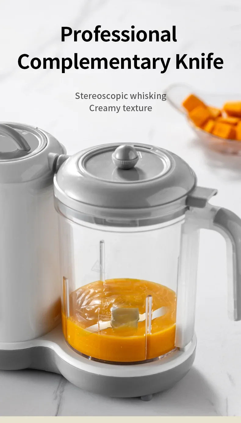 2024 Baby Food Maker One Step Baby Food Processor Steamer Puree Blender Auto Cooking & Grinding Touch Screen Control White