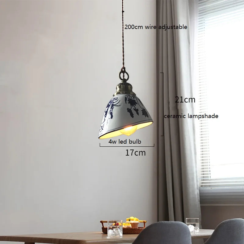 IWHD Modern Simple Ceramic LED Pendant Lamp Home Indoor Decor Lighting Bedroom Restaurant Dinning Living Room Lights Hanglamp