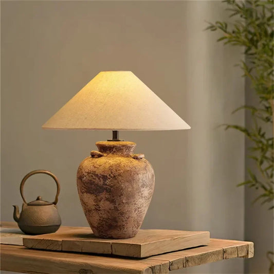 ULANI Contemporary Ceramic Table Lamp American Retro Creativity Living Room Bedroom Study Villa Hotel Homestay Desk Light