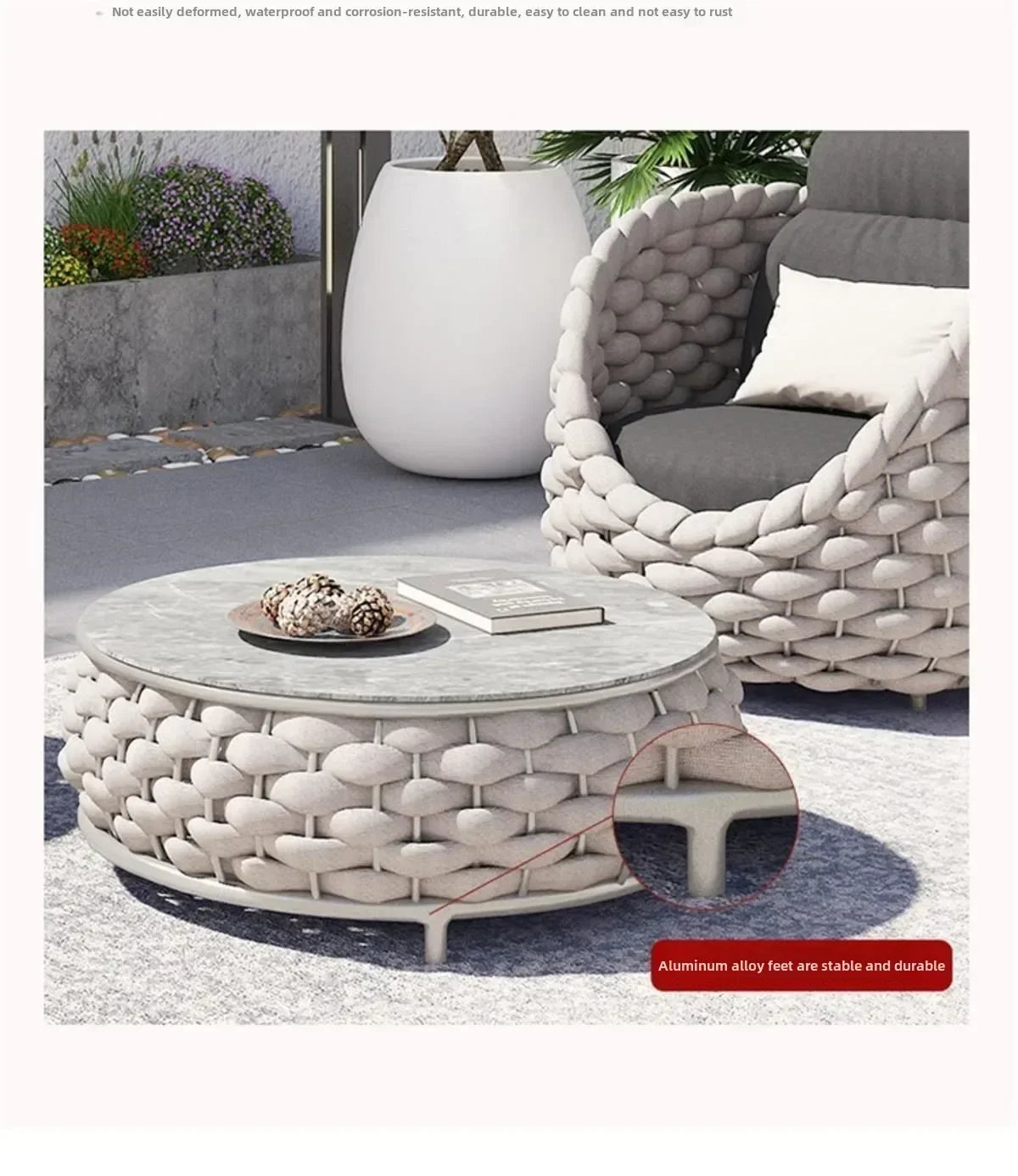 Outdoor Rattan Sofa Courtyard Combination Double Chair Leisure Terrace Villa Living Room Balcony Outdoor Seat Furniture Home
