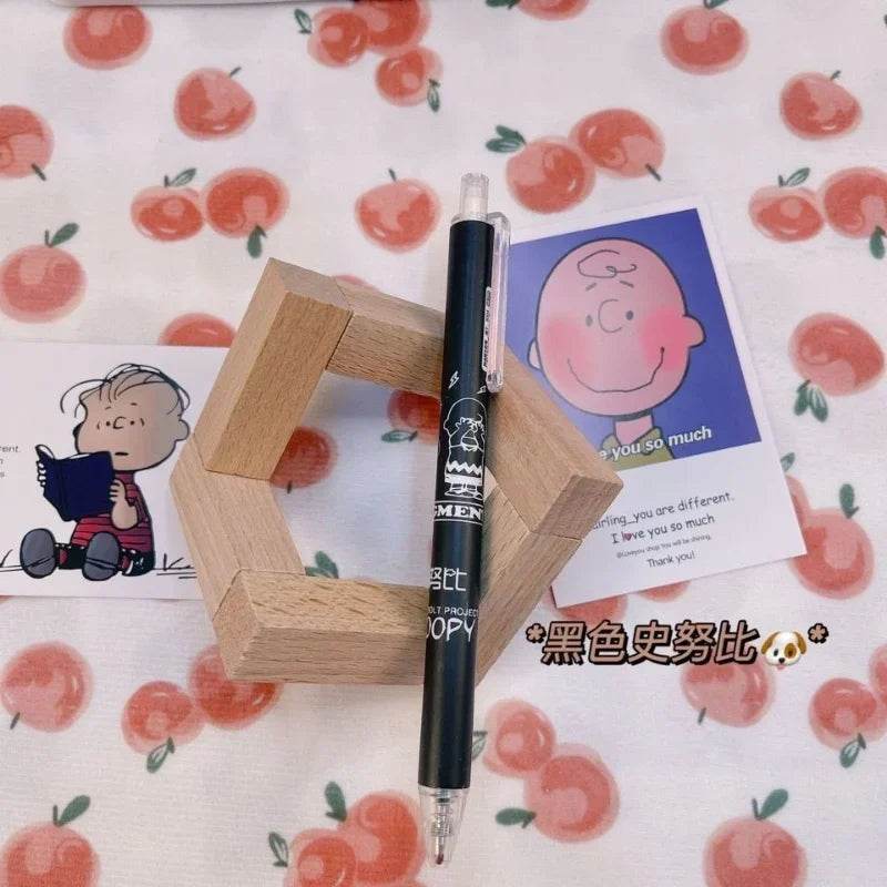 6pcs Snoopy Neutral Pen 0.5mm Black Water Pen for Writing Notebooks Girls CuteSchool Office Supplies Accessories Stationery Gift - AIAZ