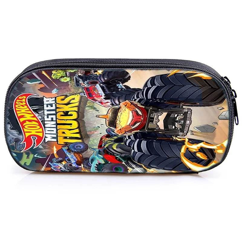 Hot Wheels Let's Race Print Backpack 3pcs Set Boys Girl Child School Bookbag Large Capacity Student Backpack Back to School Gift - AIAZ
