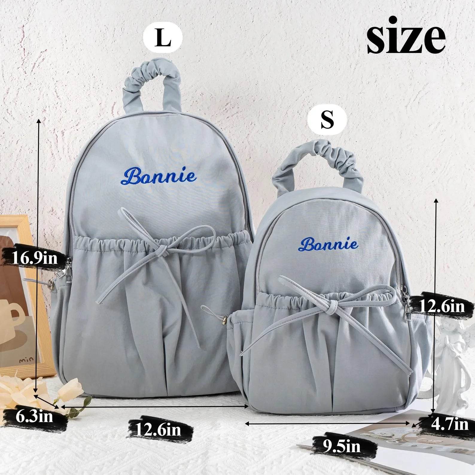 Fashion Bow Backpack Children's School Backpack Large Capacity Nylon School Bags Elementary School Book Bags Outdoor Travel Bag - AIAZ