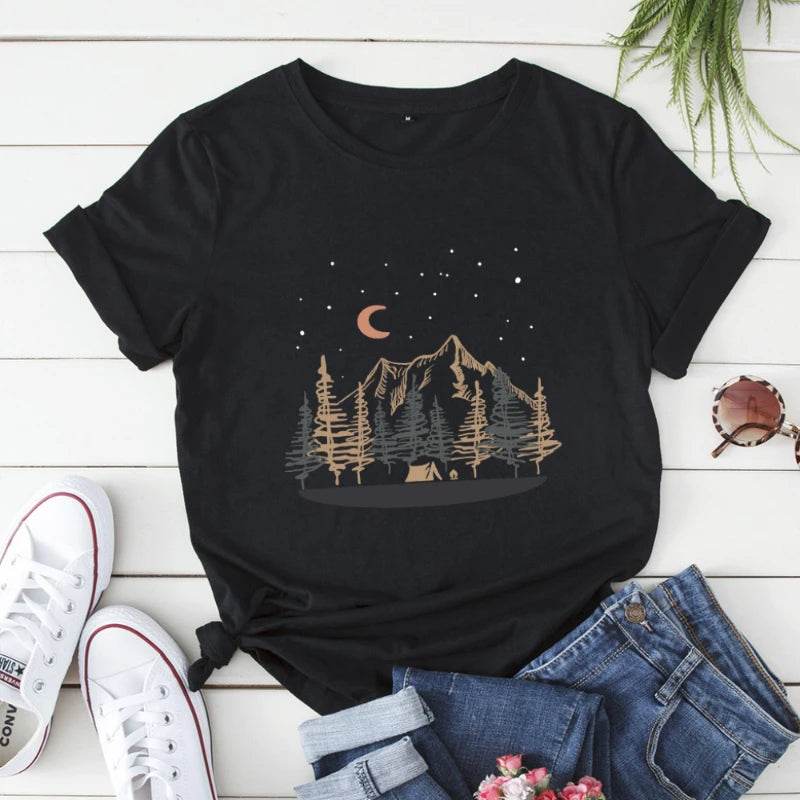 Oversized Women Tops 2024 Summer Woman Clothes Cotton T-shirt Female Short Sleeve Tees Women's Tshirt Graphic T Shirts - AIAZ