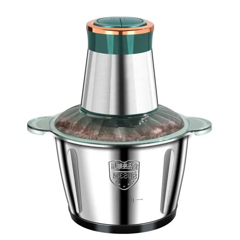 Kitchen household electric meat grinder stainless steel stuffing minced vegetables minced meat mincer small garlic chili cooker