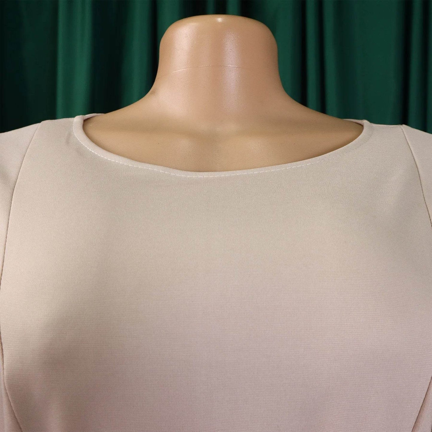 Elegant Office Dress for Women Professional O Neck Short Sleeve Belt Waisted A Line Mid Calf Formal Business Work Dress Midi New - AIAZ