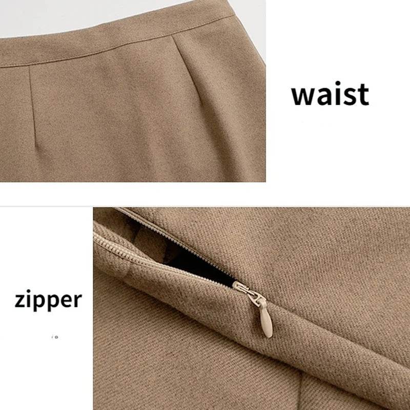 Skirts Women Solid A-line Sexy Prevalent Zipper Mini Skirts Daily Minimalist Fall Basic Street Style Korean Above Knee Clothes - AIAZ