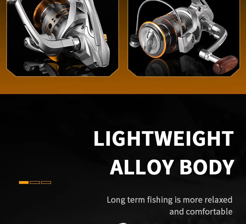 Rooblinos LD Spinning Fishing Reels For Saltwater Freshwater Metal Spool Left/Right Interchangeable Trout Carp Fishing Tackle