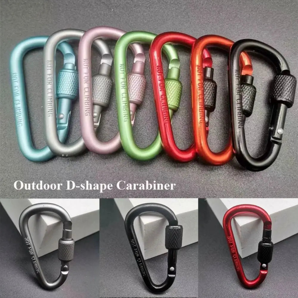 New Multicolor Aluminium Safety Climbing Button Alloy Carabiner Camping Hiking Hook Buckle Keychain