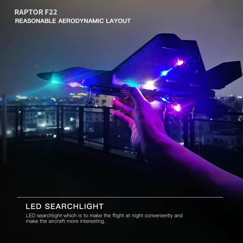 2024 New F22S 2.4G 4CH 3D6G RC Airplane Raptor F22 Warplane WLtoys A180 Upgrade Version LED Light With Gyroscope Out Door Toys - AIAZ