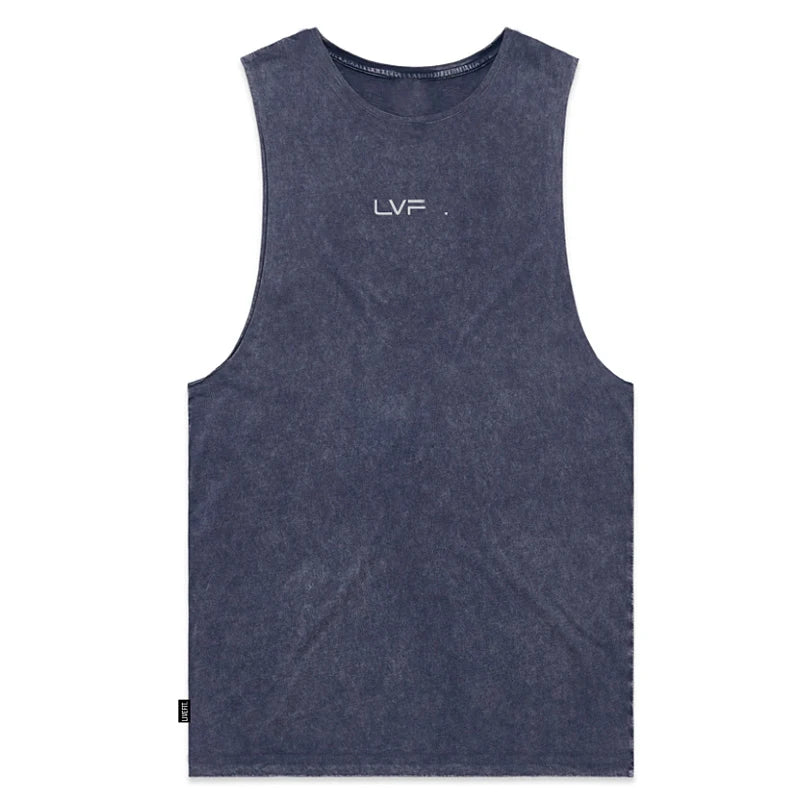 Men's Brand Summer Gym Cotton Tank Top Sleeveless Shirt Man Bodybuilding Clothing Casual Fitness Workout Running Vest Sportswear