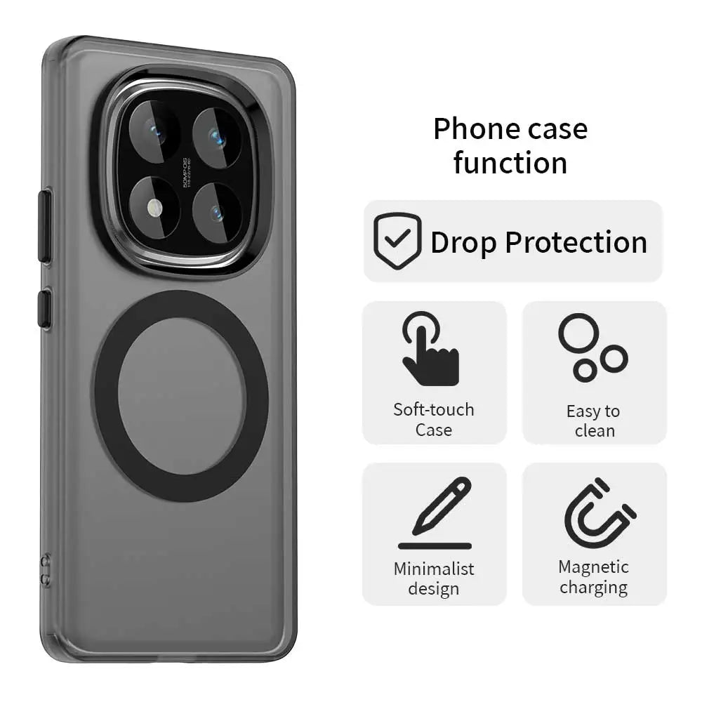 For Xiaomi Redmi Note 14 Pro+ 5G Case Luxury Magnetic Wireless Charge For Magsafe Case for Redmy Note 14 Pro Plus Back Cover