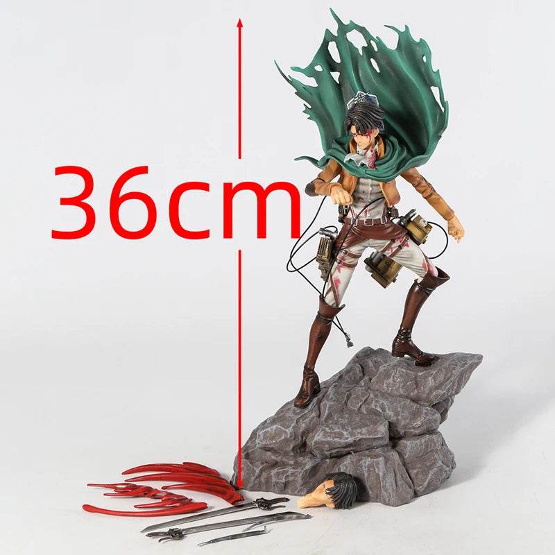 Levi Figure Mikasa Ackerman Eren Jaeger Figurine Anime Model Doll Toy 36cm - AIAZ