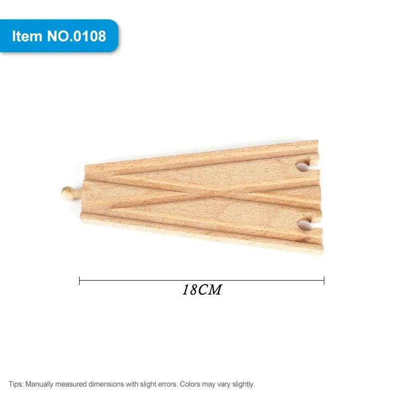 DIY Children Wooden Train Rail Track Accessories Toy Cross Track Railway Toys Compatible All Track for Kids Boys & Girls Gifts - AIAZ