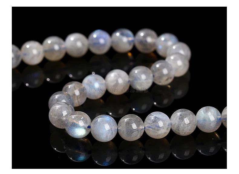 3A Natural Gray Moonstone Irisation Shiny Labradorite Fine Gems 4 6 8 10mm For Jewelry Making Diy Necklace Bracelet Accessory