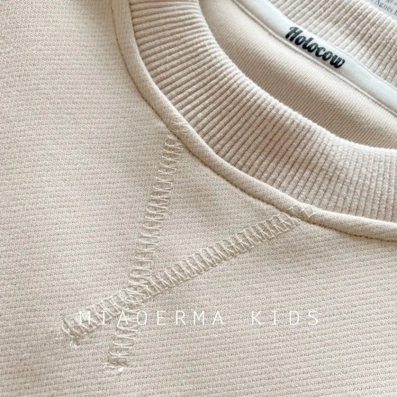 Spring Solid Sweatshirt Children Clothing 2024 New Autumn Fashion Loose Casual Pullover Kids Long Sleeve Cotton Tracksuits 2-8 Y