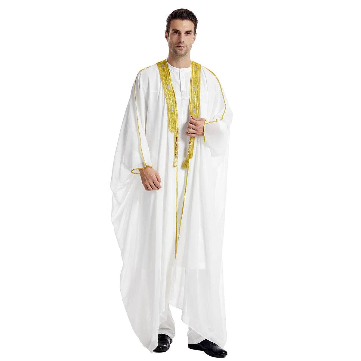 Islamic Clothing Men Robe Arabic Costumes Kaftan Muslim Man Moroccan Casual Long Dress Striped Middle East National Costume - AIAZ