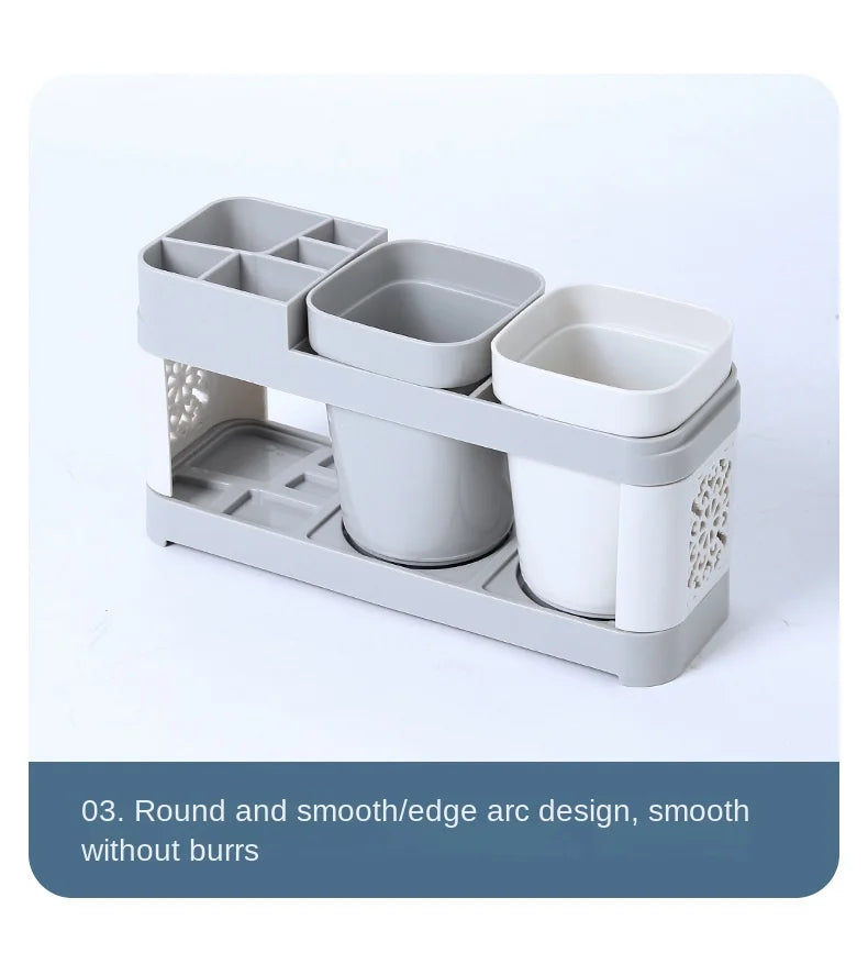 Washing Cup Toothbrush Holder Set Creative Family Couple Mouthwash Cup Home Dental Set with Two Cups Bathroom