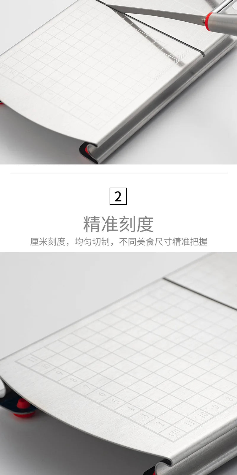 Stainless Steel Manual Food Cutter Slicing with Scale Butter Cheese Slicer Ham Cutter Multi-functional Kitchen Cutting Knife