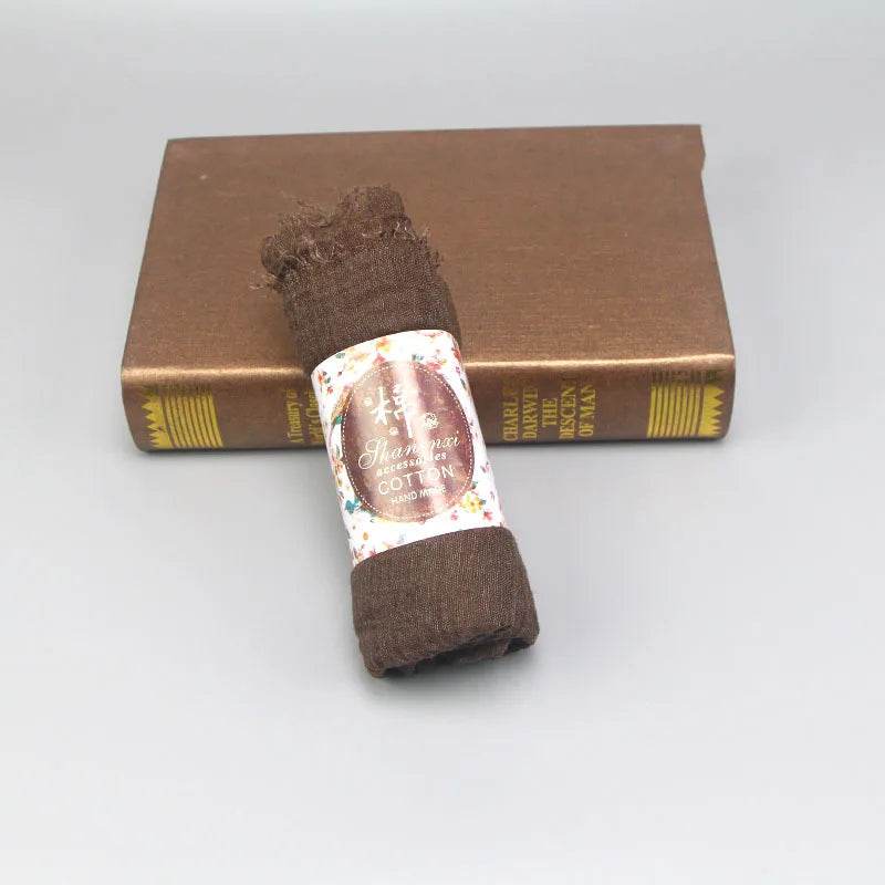 Muslim Hijab For Women Crinkle Hijab Scarf Soft Cotton Solid Color Islamic Bandana Eid Muslim Turban - AIAZ