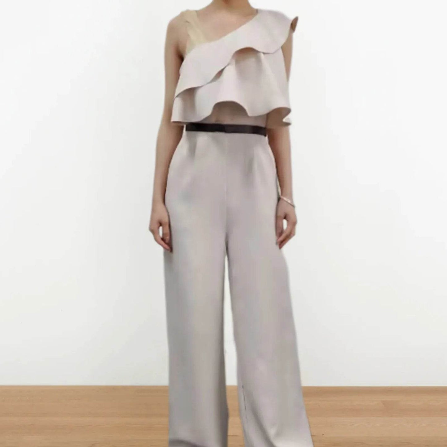 Women Sleeveless Long Jumpsuit 2025 Summer Wide Leg Pant Casual Waisted Tank Rompers Playsuit Office Lady Elegant Pocket Overall - AIAZ