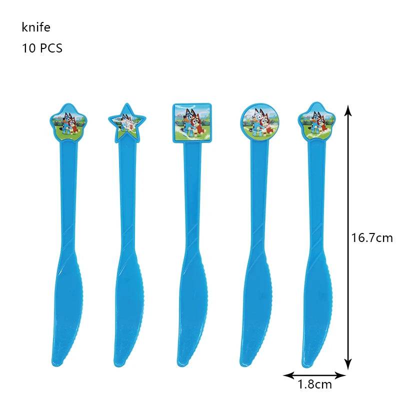 New Bluey Birthday Party Decoration Latex Balloons Bingo Aluminum Film Balloon Disposable Tableware Kids Event Supplies Backdrop - AIAZ