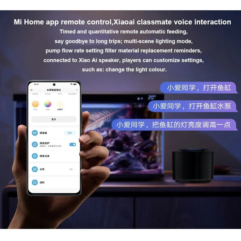 Xiaomi Mijia Smart Fish Tank MYG100 Work With Mijia APP Mobile Controlled Remote Feeding Smart Lighting System Light Aquarium20L