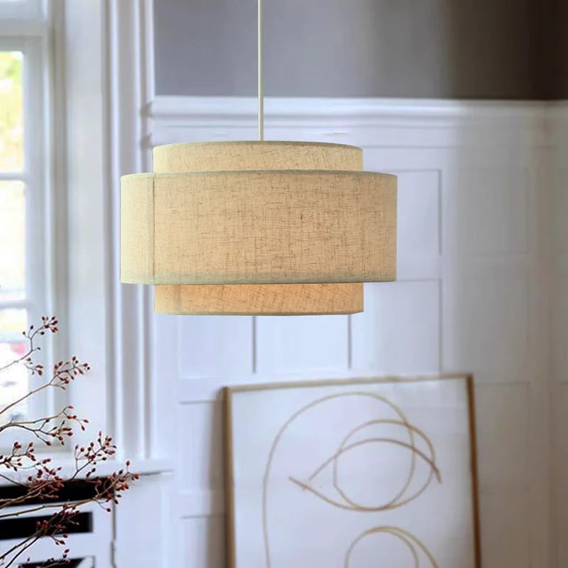GEW Wabi-Sabi Hand-knitted Chandeliers Nordic Fabric Lampshade Pendant Lights For Restaurants, Shops, Bedroom Home Decor BT3001