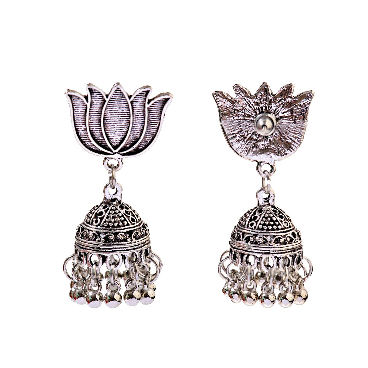 Boho Afghan Ethnic Drop Earrings For Women Pendient Gold Color Gyspy Silver Color Bell Ladies Indian Earring Jewelry