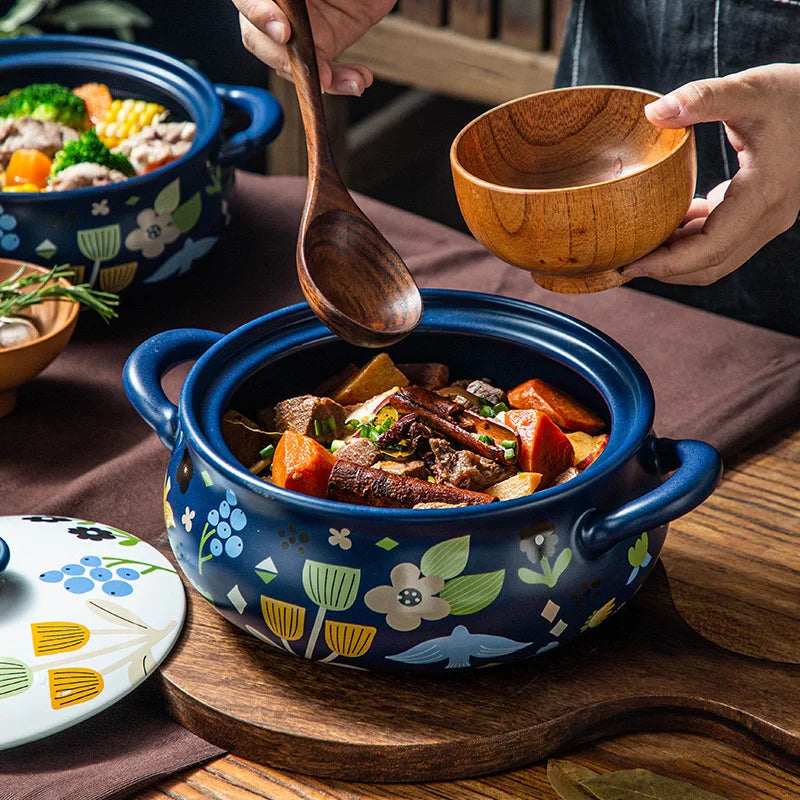 Korean Ceramic Casserole Creative Drum-shaped Stew Pot Spodumene Saucepan Kitchen Pan Home Cookware Cooking Tools Clay Pot