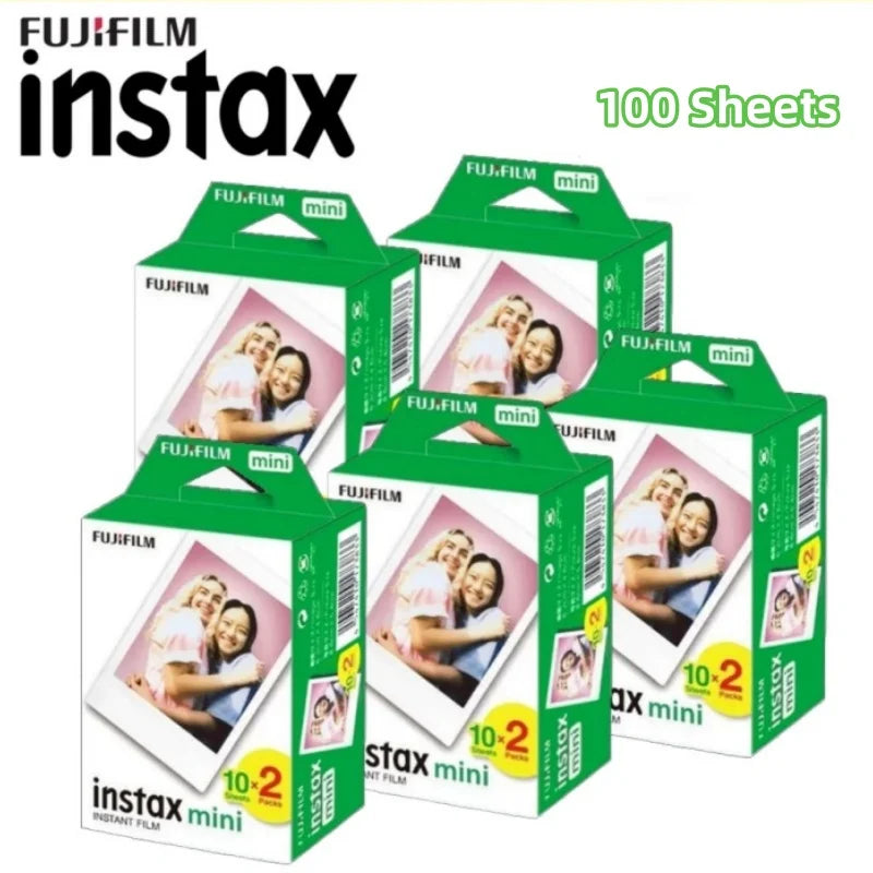 Fujifilm Instax Mini Film White Edge 3 inch Paper for Fuji Instant Film Camera Mini 12 11 9 8 40 70 90 Link 2 EVO 10-100 Sheets
