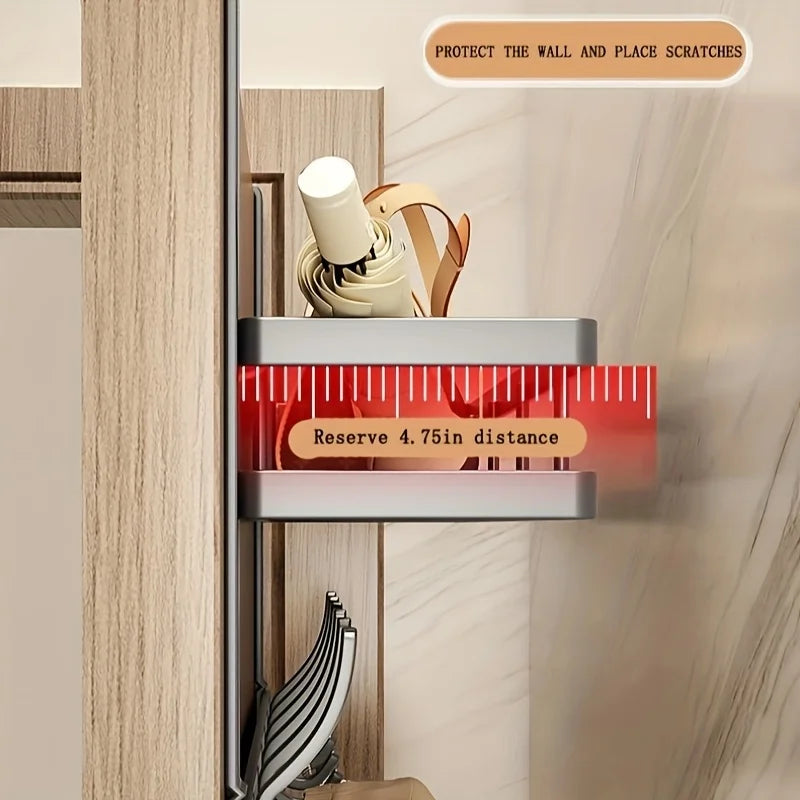 5 Hooks Sleek Over the Door Hanging Organizer with Storage Rack No-Drill Metal Door Hook for Bedroom Space-Saving Organizer