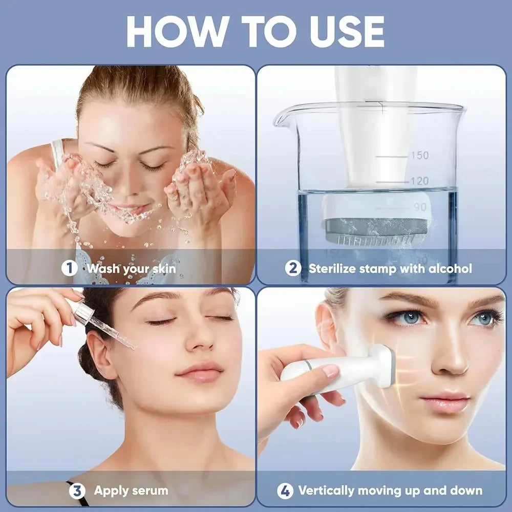 Adjustable Skin Rejuvenation Dermastamp Microneedling Derma Stamp Bio Needle 120 pin Acne Scar Removal Home Use Beauty Equipment