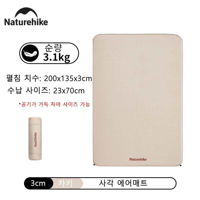 Naturehike 2025 New Self Inflating Air Mattress 6cm Thicken Ultralight Picnic Sleeping Pad Folding Outdoor Camping Air Mat