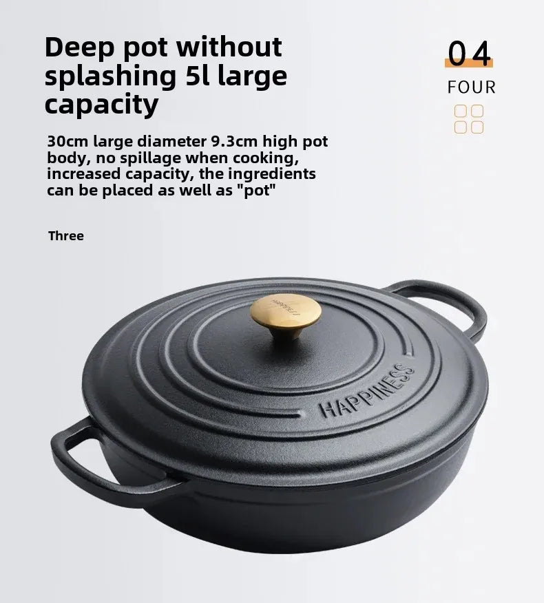 Rushed 30cm Kitchen for Queen's Pot Enamel Cast Iron Multi Functional Non Stick Stewed Pork and Chicken Soup Household Cookware