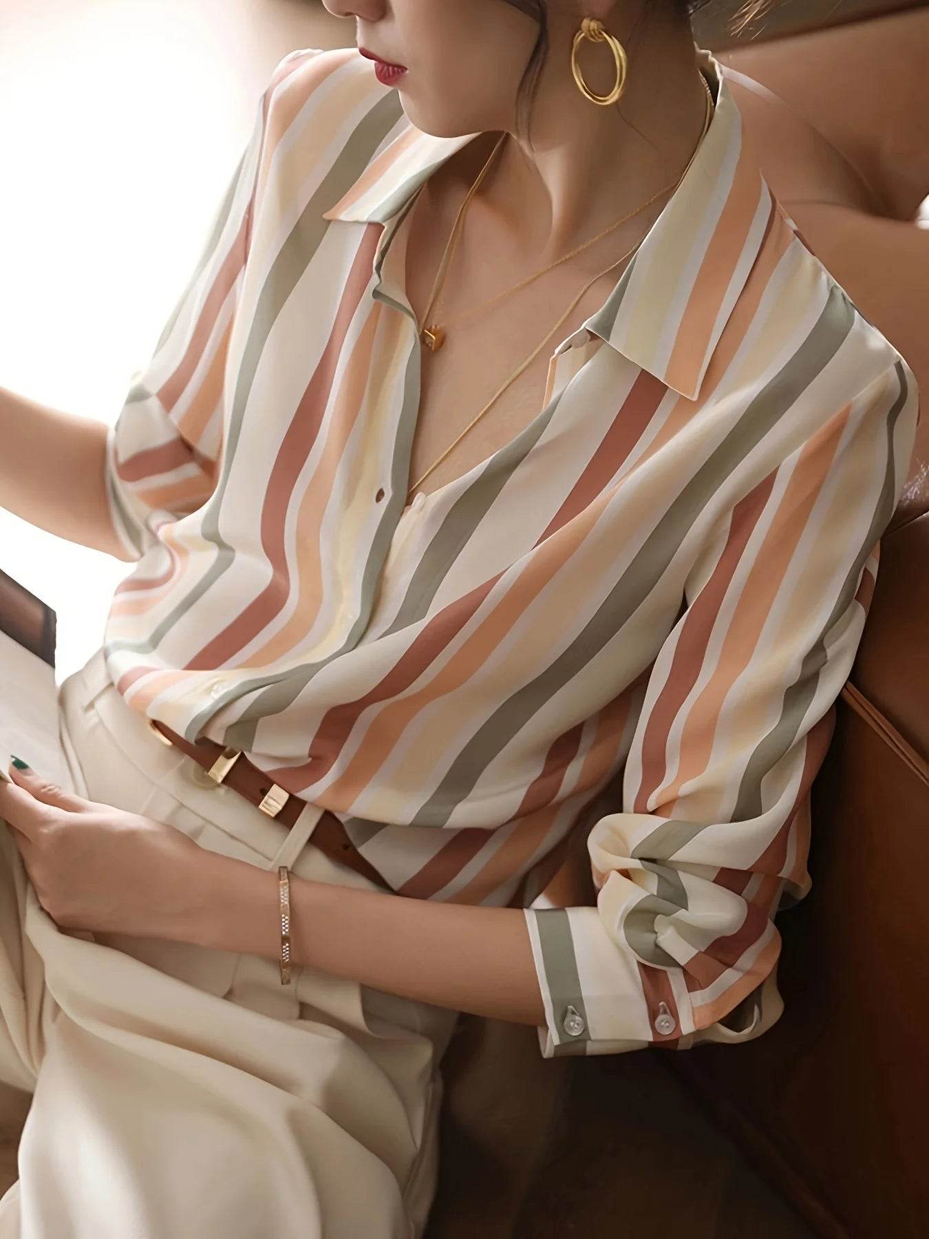 New Arrival Women Blusa Mujer for Spring Autumn Fashion Trendy Print Ladies' Button-Down Shirt for Work and Casual - AIAZ