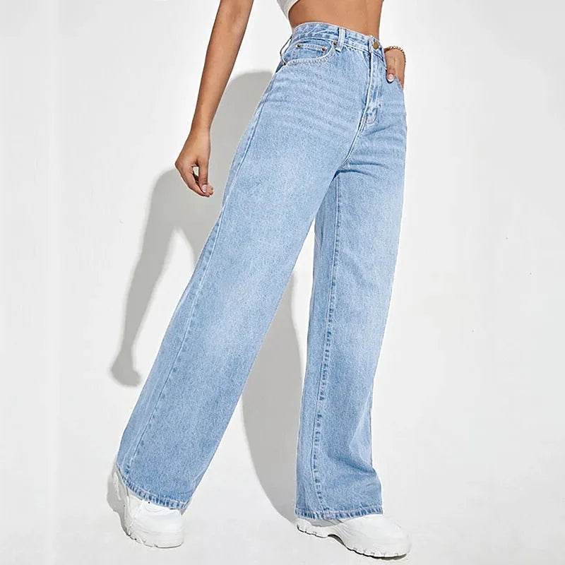 Women Jeans 2025 New Women Wear European And American Loose Denim Wide Leg Pants Slim High Waist All-Match Jeans For Women H300 - AIAZ