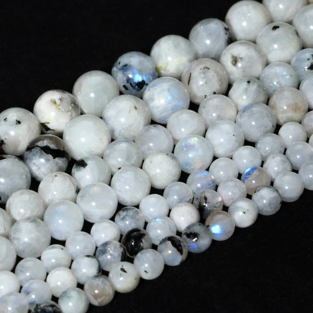Natural Indian Moonstone 6-10mm Hot Sell Loose Gemstone Beads for Jewelry Making Wholesale Crystal Beads DIY Accessories
