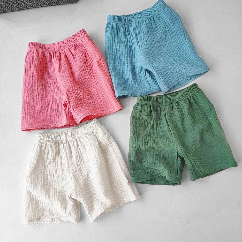 Children's Clothing Baby Girls Boys Cotton Yarn Short Pants Summer Kids Girls Soft Breathable Five-point Pants For Girl Shorts - AIAZ