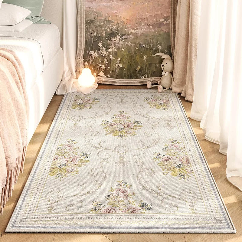 American Retro Bedroom Bedside Carpet Fashion Flower No-clean Wipe Coffee Table Mat Soft Living Room Sofa Cloakroom Rug Ковер 러그