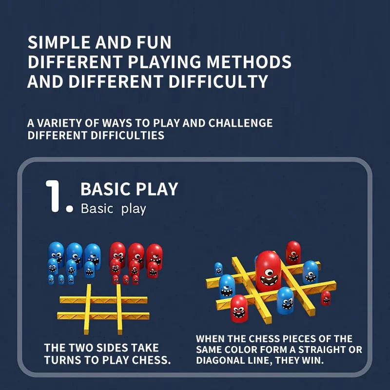 Tic Tac Toe Big Eat Small CartoonThinking Training Board Game Parent-Child Interactive Educational Toys For Kids Christmas Gifts - AIAZ