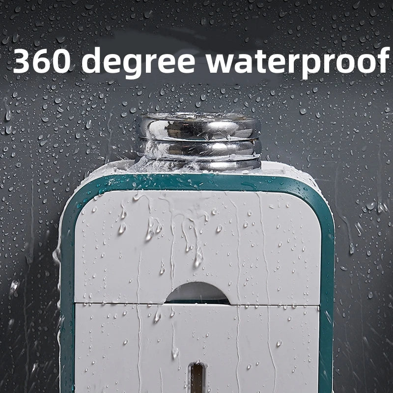 Toilet Paper Holder Box holder Bathroom Rack Waterproof Reel Tissue Storage Box Punch-free Kitchen Bathroom Storage Holder