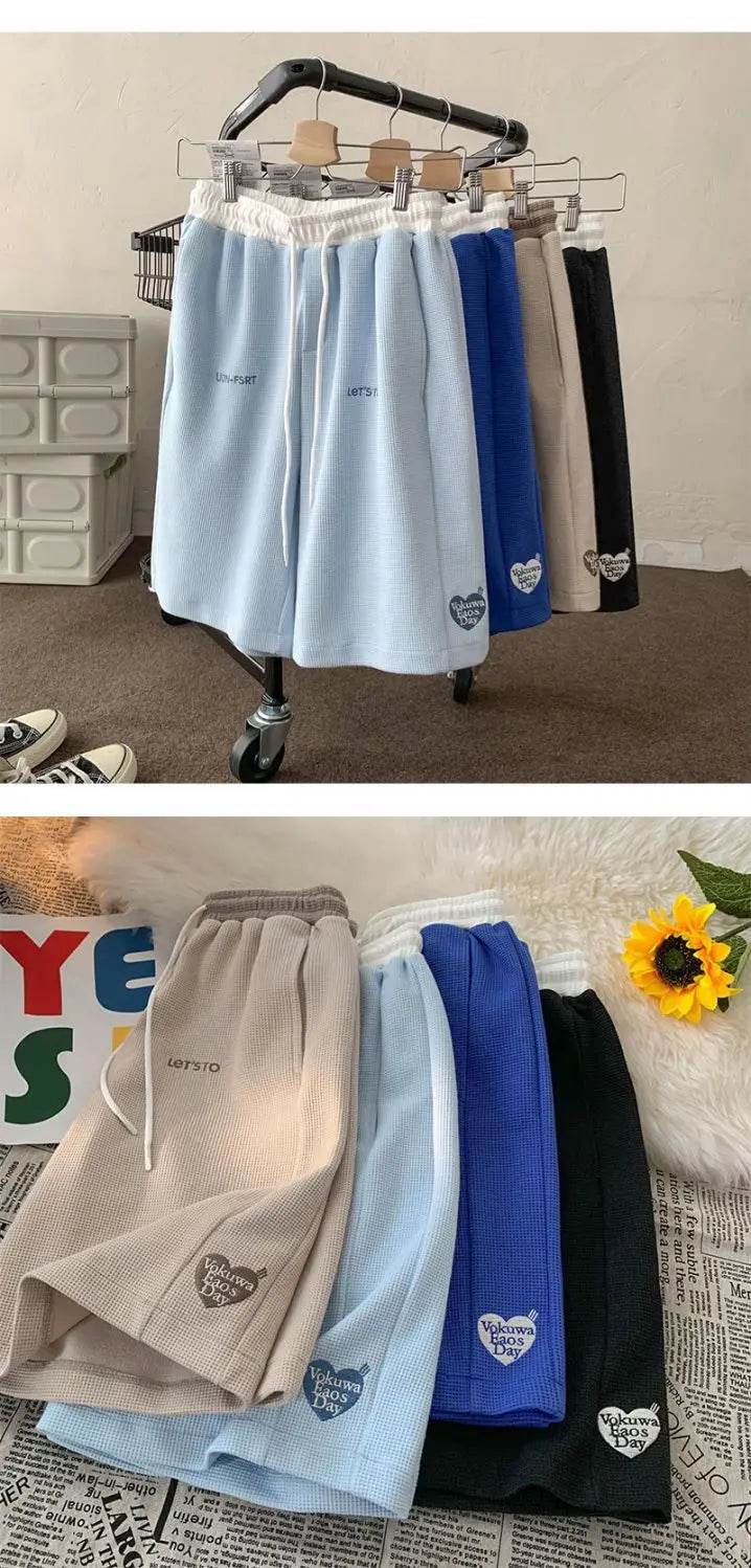 Men's Five-point Shorts Summer 2025 Korean Version Embroidered Loose Versatile Casual Shorts Trendy Sportswear - AIAZ