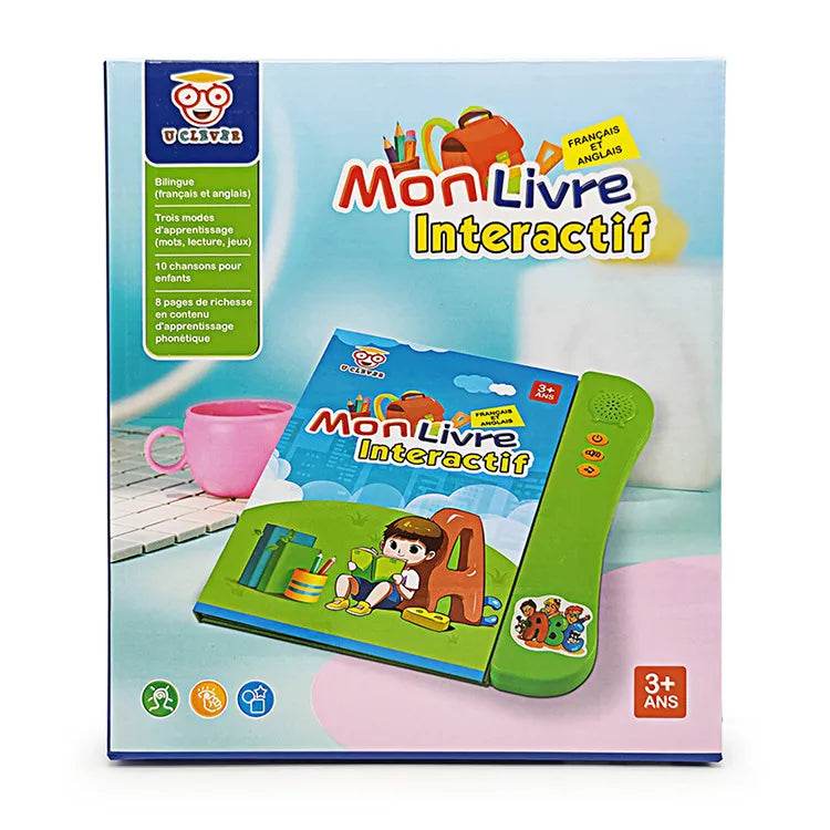 French and English Bilingual Finger Reading Children's Voice Book Intelligent Learning Toys French E-book Early Education Tool - AIAZ