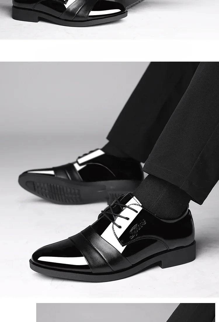 Business Men's Formal Shoes Official Leather Casual Social Shoe Male Black High Quality Fashion Gentleman 2024 Style Legitimate - AIAZ