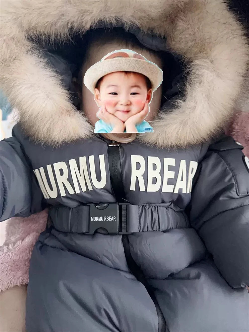 Winter Newborn Baby Girl Jumpsuit Thicken Baby Ski Suit With Gloves Belt Baby Romper Warm Infant Snowsuit Children Clothing Set