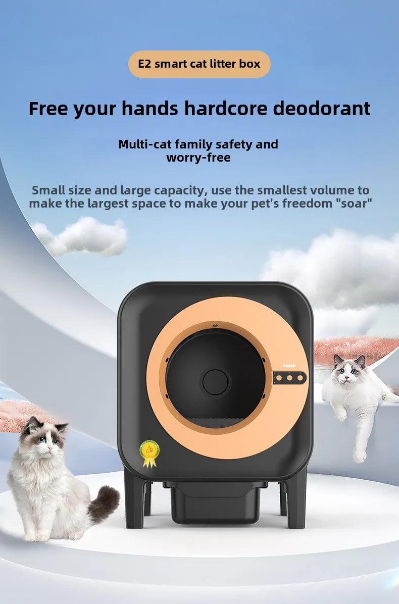 Intelligent Cat Litter Box, Cat Toilet, Electric APP Control Pet Litter Box, Large Size, Automatic Feces Shovel, Anti Splash