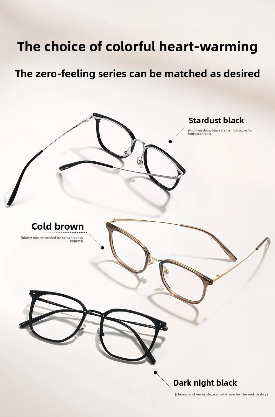 CAPONI Prescription Glasses Women Myopia Retro Light Weight Computer Anti Blue Light Glasses Photochromic Eyes Glasses PJ34022