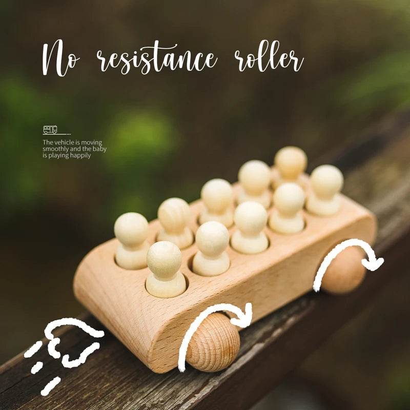 Wooden Train Birthday Toy Montessori Toys Baby Educational Toys Wooden Trolley Baby Learning Toys Number Of Wood Baby's Toys - AIAZ