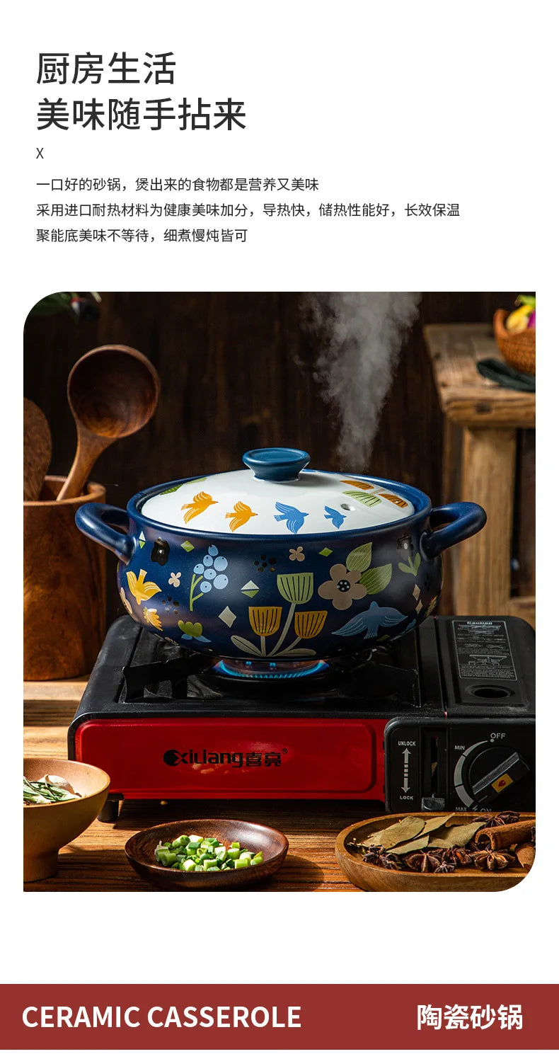 Korean Ceramic Casserole Creative Drum-shaped Stew Pot Spodumene Saucepan Kitchen Pan Home Cookware Cooking Tools Clay Pot